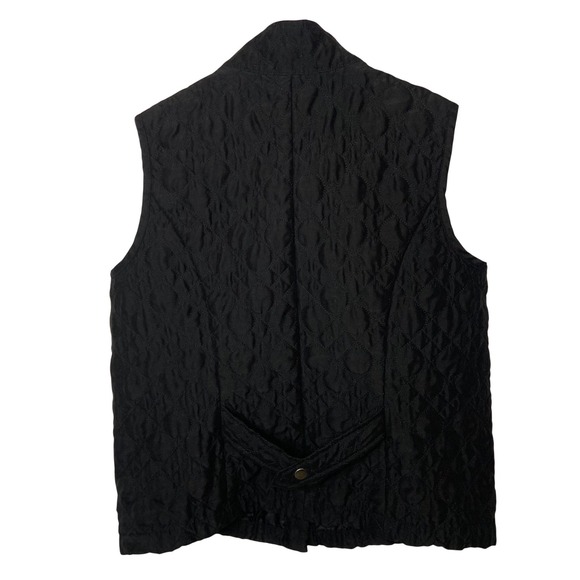 Christopher & Banks Petite Medium Black Quilted Snap Front Vest Lightweight - Picture 2 of 9